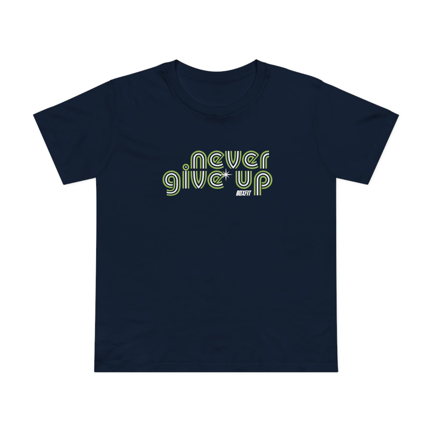 WOMEN'S BOXFIT NEVER GIVE UP TEE